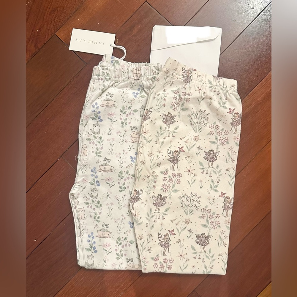 JAMIE KAY LEGGINGS BUNDLE MOONS GARDEN LAVENDER & FAIRY WILLOW SIZE 7Y